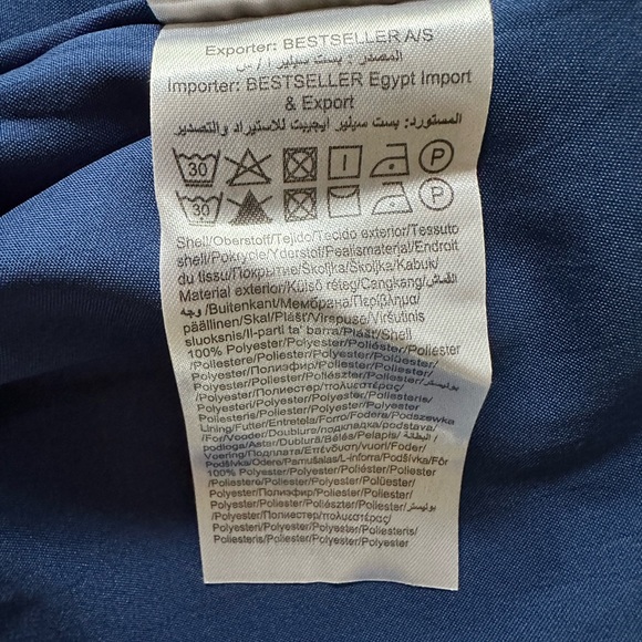 Vero Moda Bomber Jacket Deep Blue Soft Fabric Full Zipper Size M - Picture 10 of 14